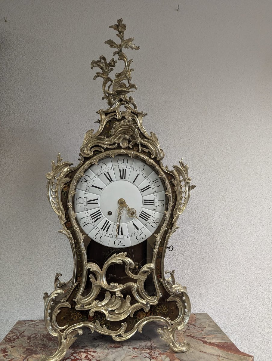 Cartel Louis XV bronze argenté — restauration horloge Bordeaux